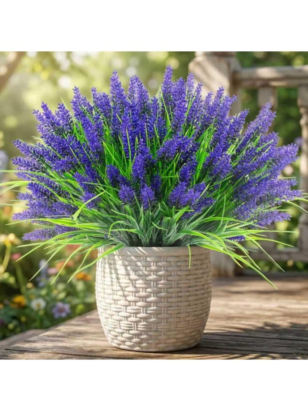 22 Pcs UV Resistant Lavender Artificial Flowers for Outdoor Pot Decor & Garden